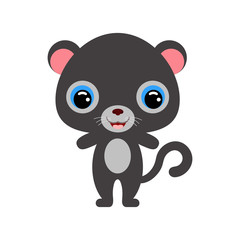 Cute baby panther. Jungle animal. Flat vector stock illustration on white background