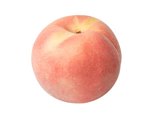 Peach fruit isolated on white background,Fresh White Peach on White Background (With clipping path)