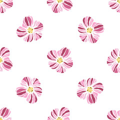 Seamless pattern with flowers. Vector illustration. Scrapbooking Elements for cards, prints, stickers, wallpaper, fabric, textile, gift paper. 