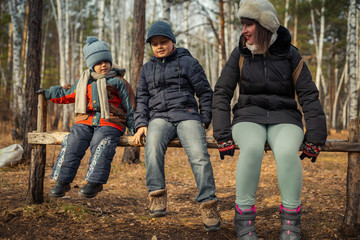 family in autumn park