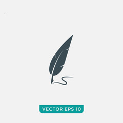 Feather Pen Icon Design, Vector EPS10