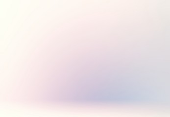 Light iridescent empty background. 3d wall and floor subtle texture. Delicate blank template. Pastel wonderful illustration.  © avextra
