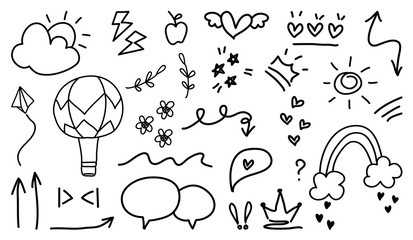 Hand drawn doodle vector set. © TWINS DESIGN STUDIO