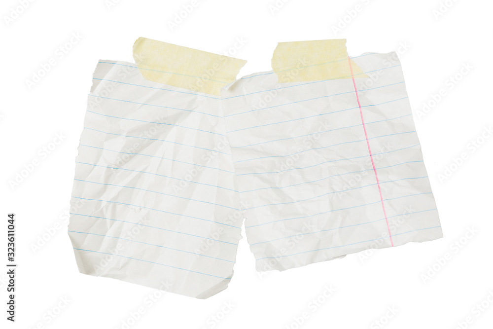Poster paper note message isolated on white background. empty blank of notice.