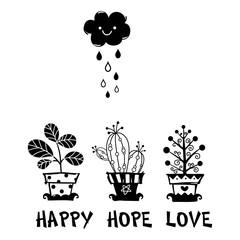 Potted Plants for your design template, icon, gift card