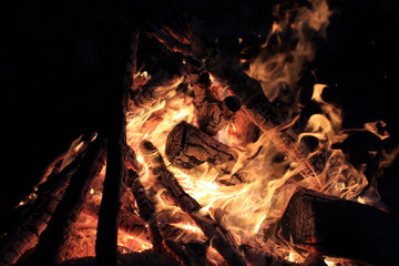 blue and green candles burning in a colored interior