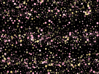 Pink gold confetti circle decoration for New Year poster background