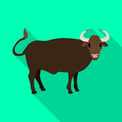 Bull vector icon.Flat vector icon isolated on white background bull.