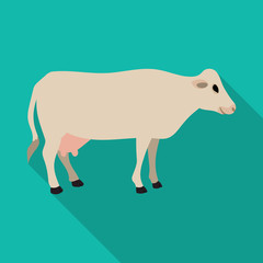 Cow of animal vector icon.Flat vector icon isolated on white background cow of animal.