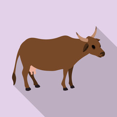 Cow of animal vector icon.Flat vector icon isolated on white background cow of animal.