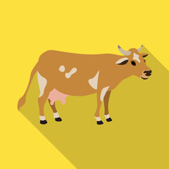 Cow of animal vector icon.Flat vector icon isolated on white background cow of animal.