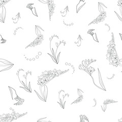 Elegant seamless pattern with frezia, flower pattern, seamless frezia