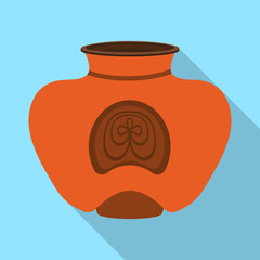 Flower vase vector icon.Flat vector icon isolated on white background flower vase .