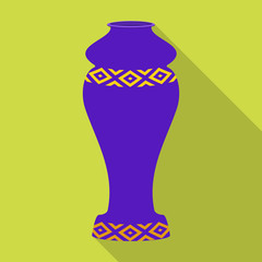 Ceramic vase vector icon.Flat vector icon isolated on white background ceramic vase .