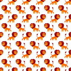 Seamless pattern with wild lion, wild animal , baby pattern