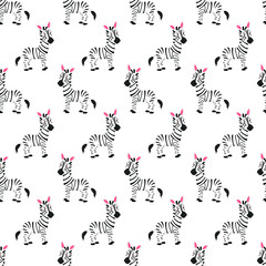 Seamless pattern with wild zebra, wild animal, zebra vector