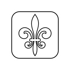 Fleur de lis line icon isolated on white background © sljubisa