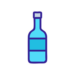 bottle wine icon vector. Thin line sign. Isolated contour symbol illustration