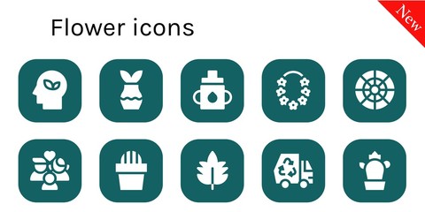 Modern Simple Set of flower Vector filled Icons