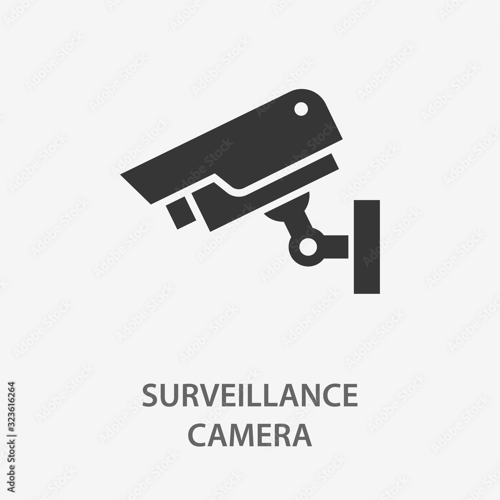 Poster security camera icon. vector illustration for graphic and web design.