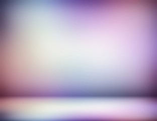 3d empty background decorated watercolor vignette. Muted blue purple lilac gradient blurred pattern. Wall and floor painting texture. Art studio abstract illustration. 