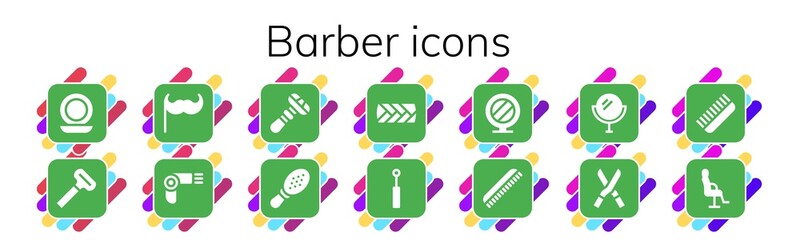 barber icon set