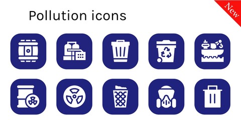 Modern Simple Set of pollution Vector filled Icons