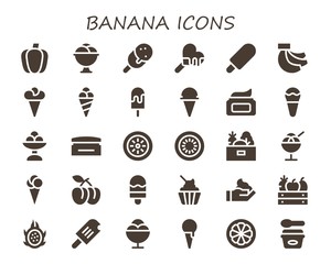 banana icon set