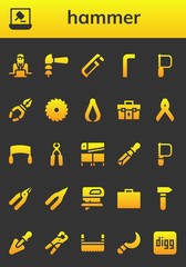 hammer icon set