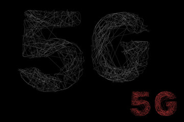 5G network sign. Wireless internet symbol. Curved lines vector illustration.