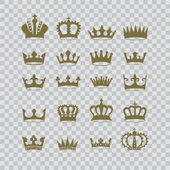 crown heraldic symbol icon on transparent background