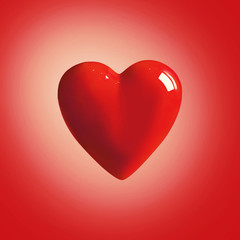 Fototapeta na wymiar Valentines day heart on red background. Romantic greeting card. Love symbol