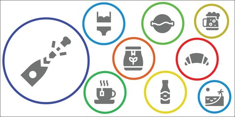 Modern Simple Set of drink Vector filled Icons