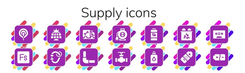 Modern Simple Set of supply Vector filled Icons