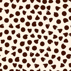 Scattering sweet chocolate chips. Seamless vector texture. - 323620817