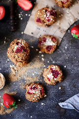 Strawberry oatmeal vegan cookies..style rustic