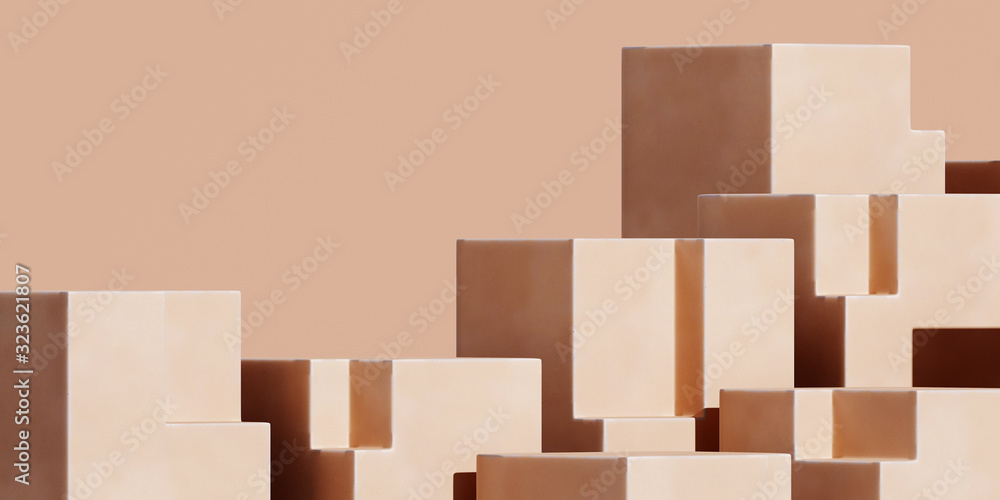 Poster abstract background for branding and minimal presentation.beige cement geometry podium with beige ba