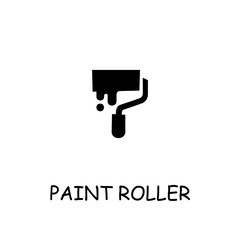 Paint roller flat vector icon