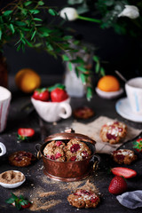 Strawberry oatmeal vegan cookies..style rustic