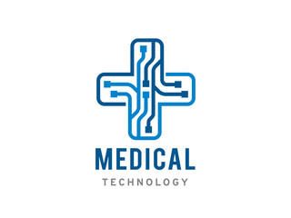 Medical technology logo template design, icon, symbol