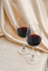Two glasses with red wine