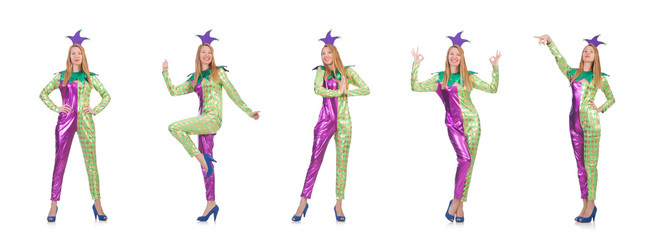 Funny clown isolated on white