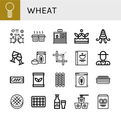 wheat simple icons set