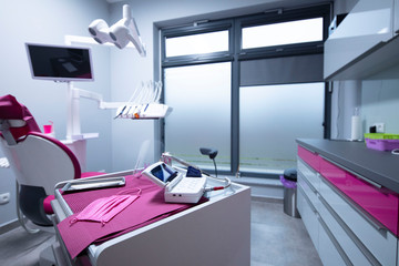 Modern dentists office interior and its equipment.