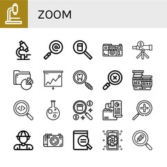 zoom simple icons set