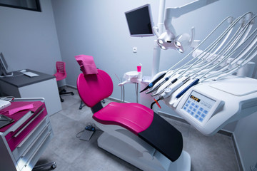 Modern dentists office interior and its equipment.