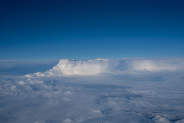 Blue sky with clouds from airplane