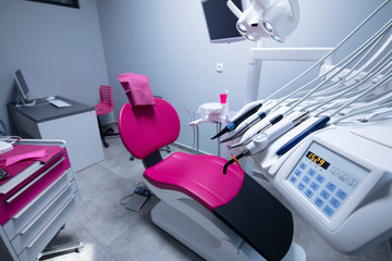 Modern dentists office interior and its equipment.