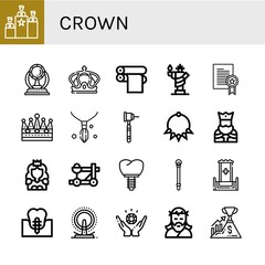 crown simple icons set