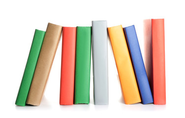 Many books on white background